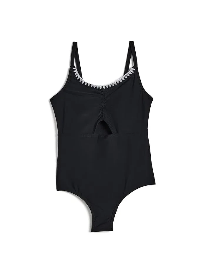 Купальник слитный Ruched Cutout abercrombie kids — черный