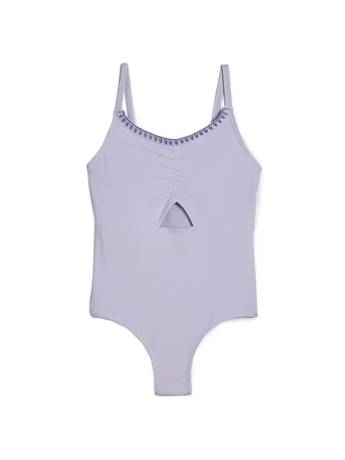 Купальник цельнокроеный Ruched Cutout One-Piece Swimsuit abercrombie kids — фиолетовый