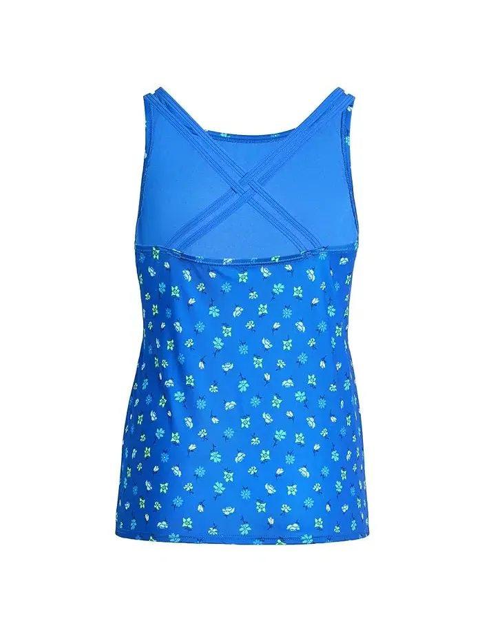 Купальник танкини с принтом Nike Kids Crafted Blooms Spiderback — изображение 2 из 3, синий