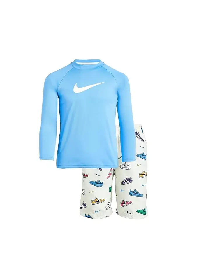 Купальный костюм с защитой UPF 40+ Nike Kids — изображение 1 из 3, голубой