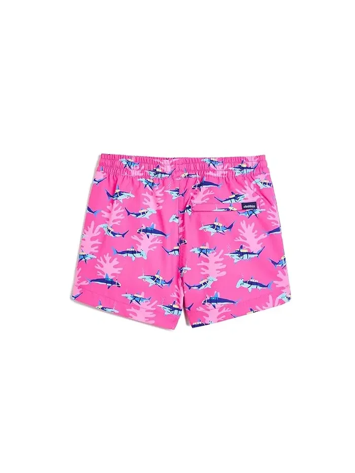 Плавки с акулами Bright Pink/Pattern Base, Chubbies Kids — изображение 2 из 3, яркий розовый