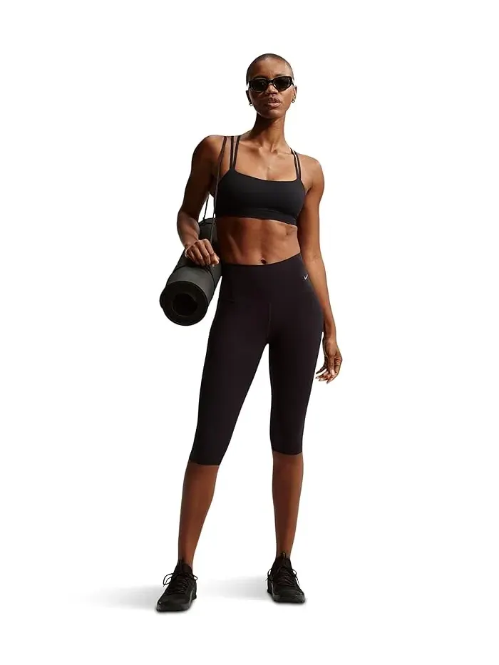 Спортивный бюстгальтер Dri-FIT Zenvy Strappy Nike — изображение 2 из 4, черный/серый