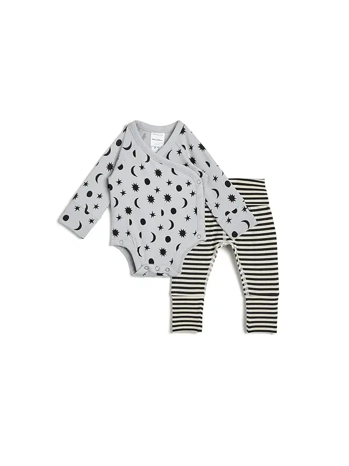 Комплект Wiggle Set из TENCEL Stars and Moon on Tonal Grey, Hanna Andersson — изображение 1 из 3, серый