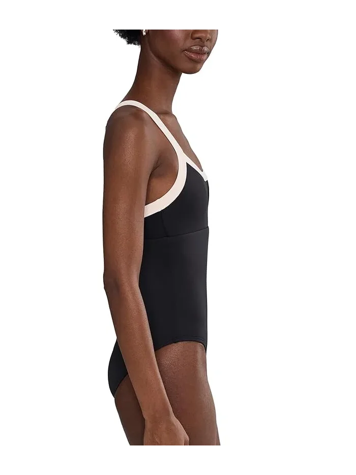 Купальник слитный Bold Color Block V-Back Nike — изображение 2 из 4, черный