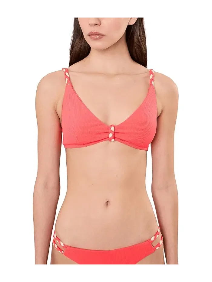 Бюстгальтер пляжный Modern Edge Rib Gidget Over The Shoulder BECCA — красный
