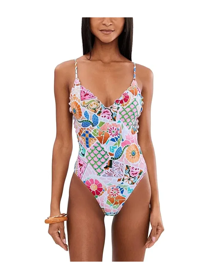 Купальник слитный V-образный вырез BeachBohème Seafolly — изображение 1 из 4, розовый