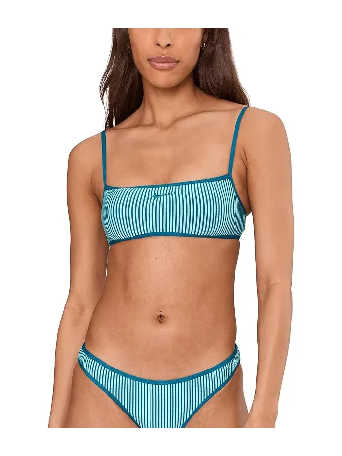 Купальник бикини топ с рифленой текстурой Ripple Texture Bralette Bikini Top Nike — изображение 1 из 5, бирюзовый