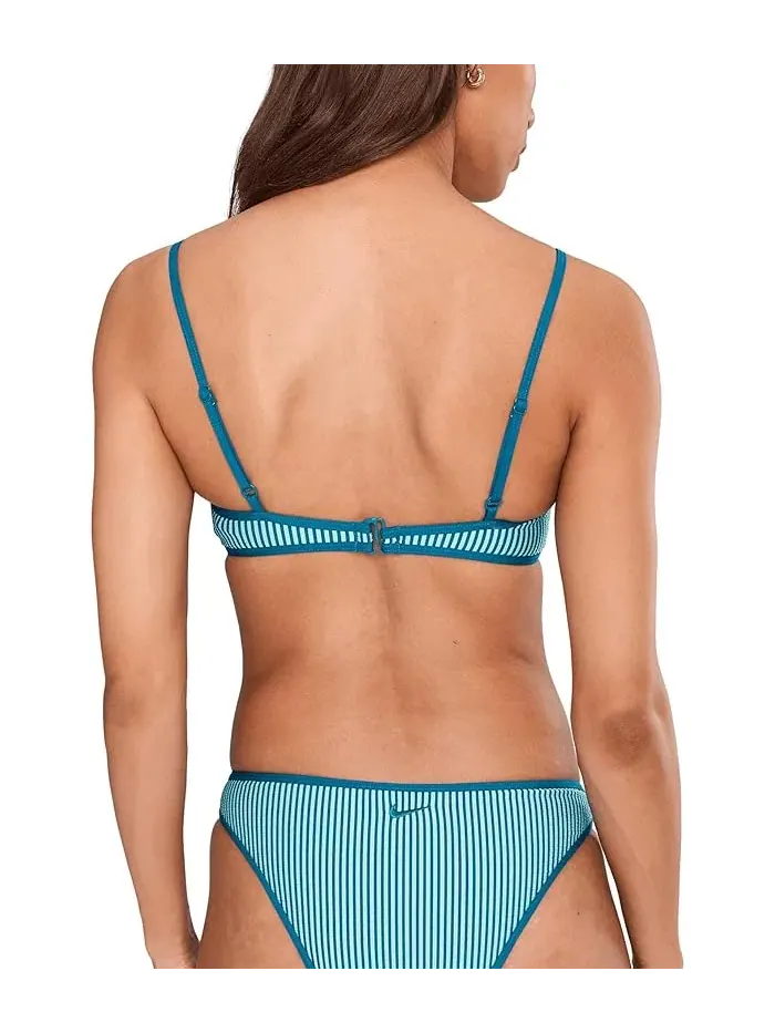 Купальник бикини топ с рифленой текстурой Ripple Texture Bralette Bikini Top Nike — изображение 4 из 5, бирюзовый