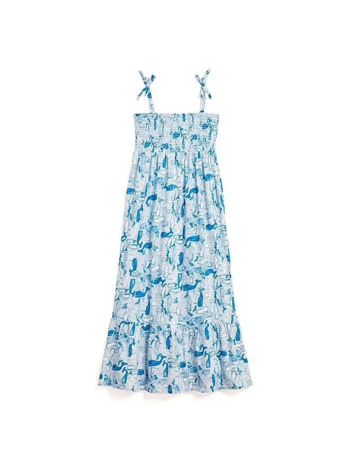 Платье-макси с квадратным вырезом Mini Kailua Maxi Lilly Pulitzer Kids — синий