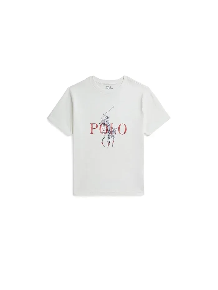 Футболка Big Pony Cotton Jersey Tee Polo Ralph Lauren Kids — изображение 1 из 2, белый