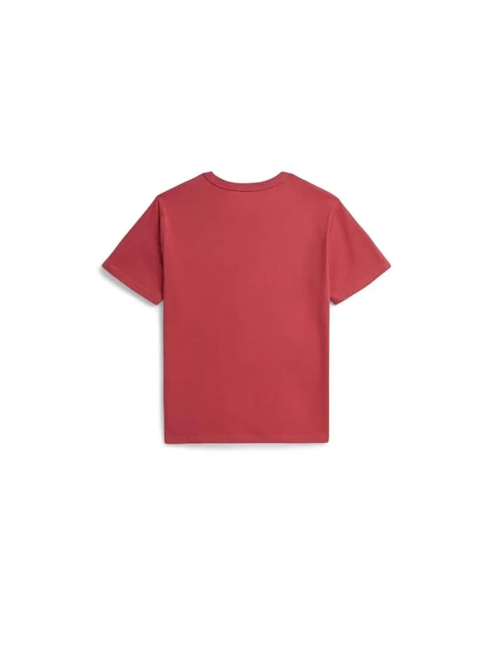 Футболка хлопковая логотип Polo Ralph Lauren Kids — изображение 2 из 2, красный