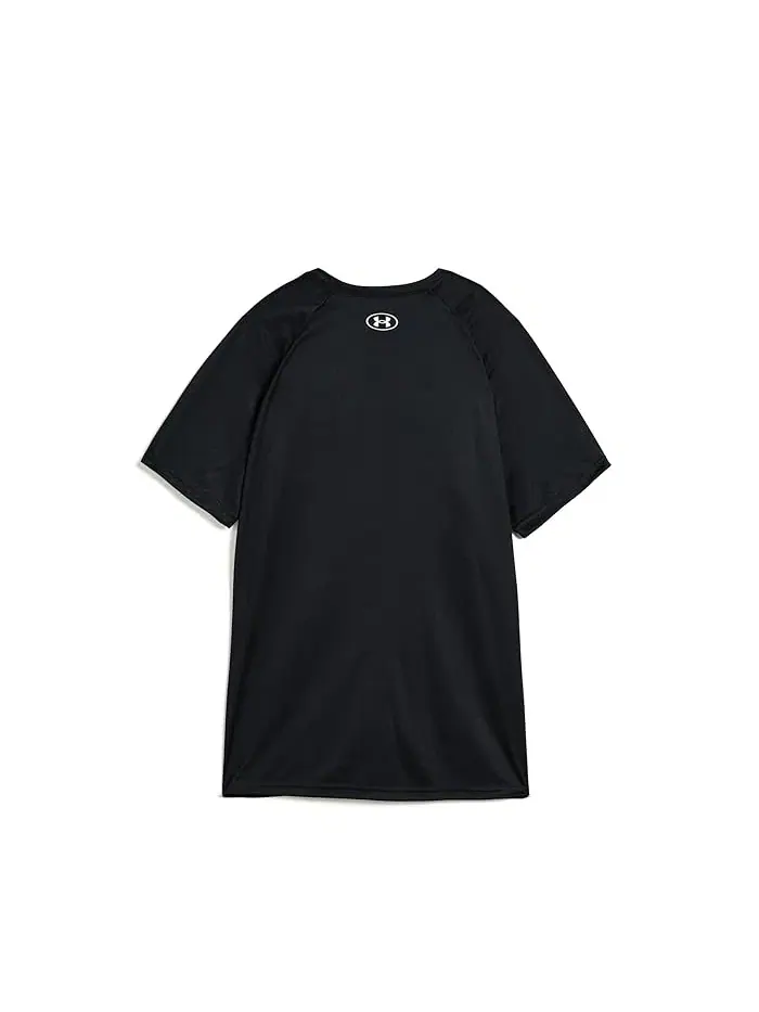 Футболка Tech Split Wordmark детская Under Armour Kids — изображение 2 из 3, фиолетовый/белый