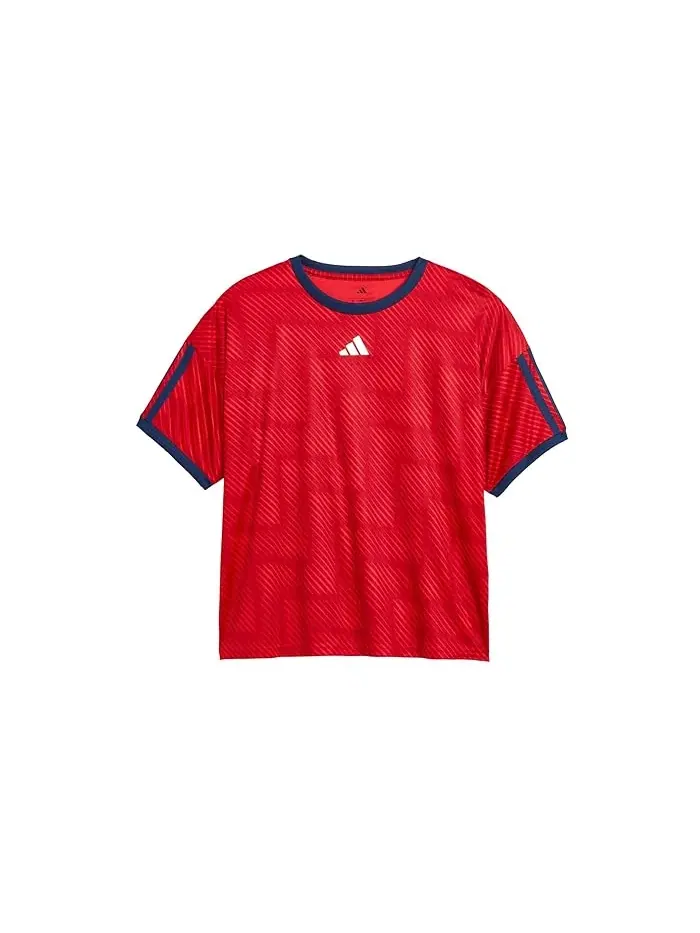 Футболка Aop World Soccer Top Adidas Kids — изображение 1 из 3, рубин