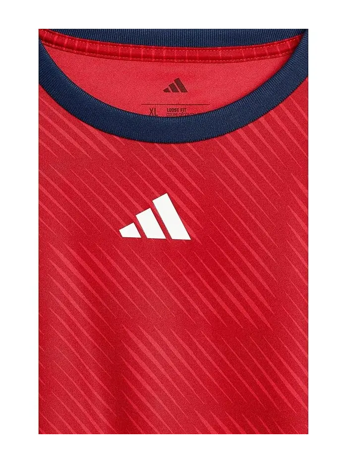 Футболка Aop World Soccer Top Adidas Kids — изображение 3 из 3, рубин