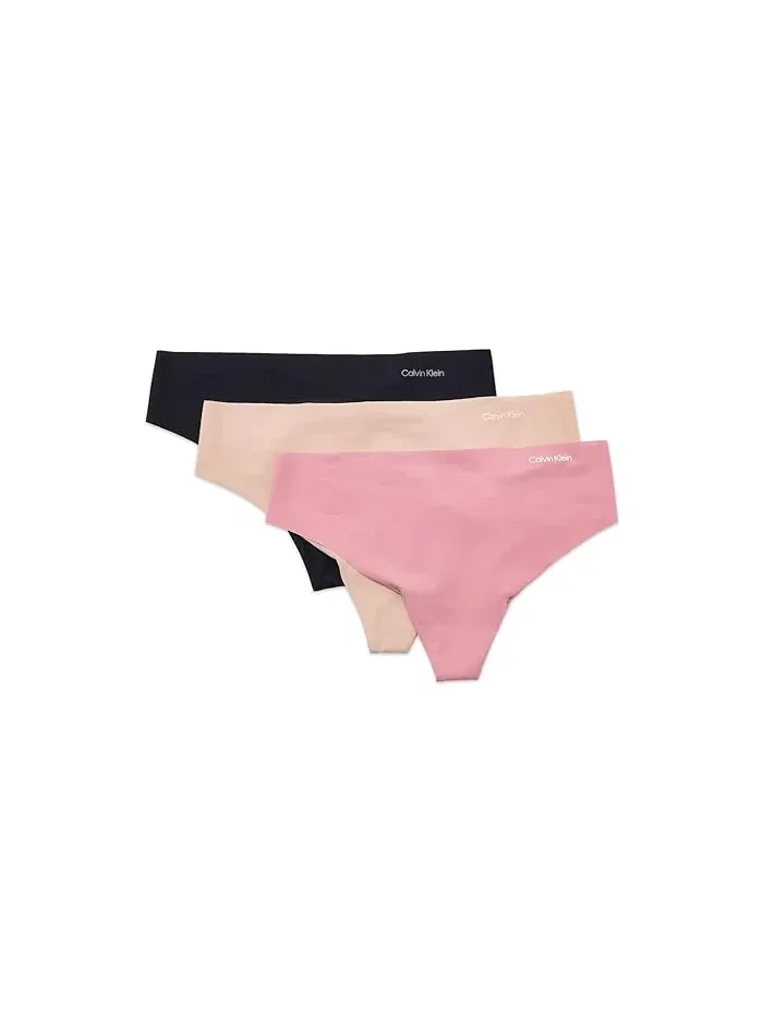 Трусы стринги Invisibles Microfiber Stretch 3-Pack Calvin Klein Underwear — голубой