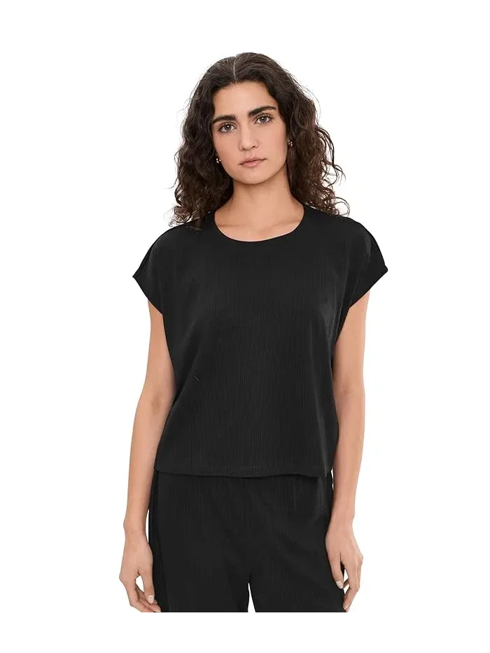 Топ с воротником-стойкой вязаный укороченный Eileen Fisher — изображение 1 из 5, белый
