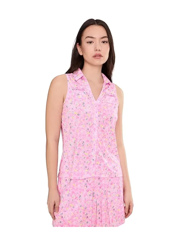 Топ с цветочным принтом Wildflower Print Sleeveless Jamie Sadock — изображение 1 из 5, розовый