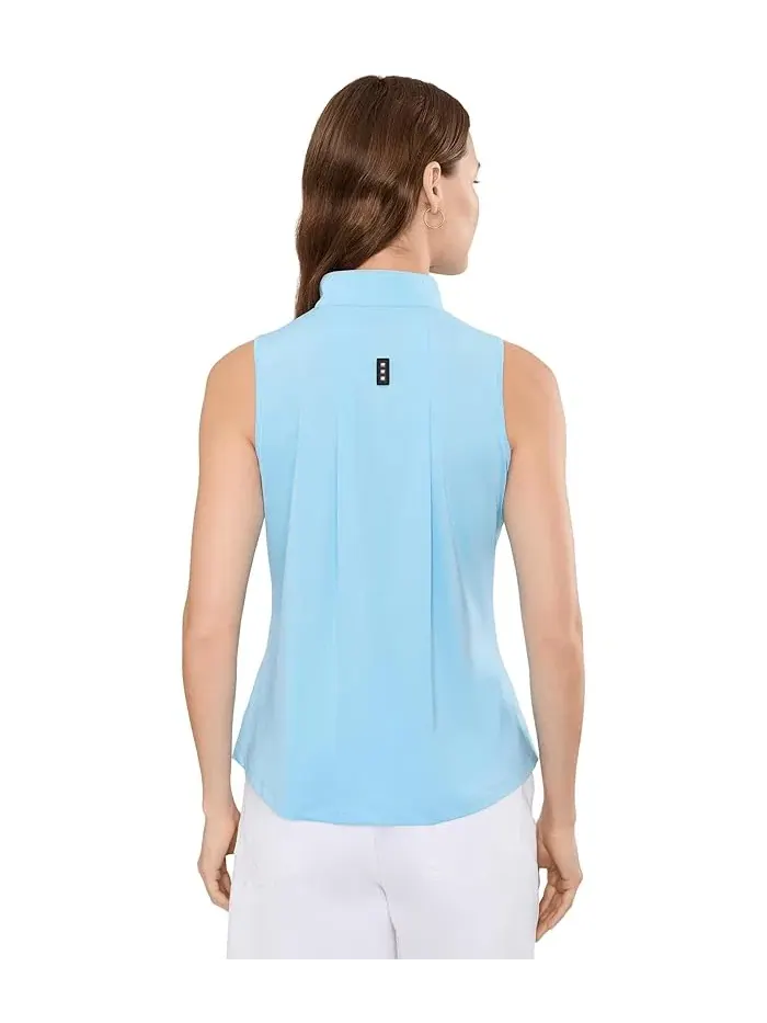 Топ без рукавов с молнией Sleeveless Zip Mock Top Jamie Sadock — изображение 4 из 5, фиолетовый