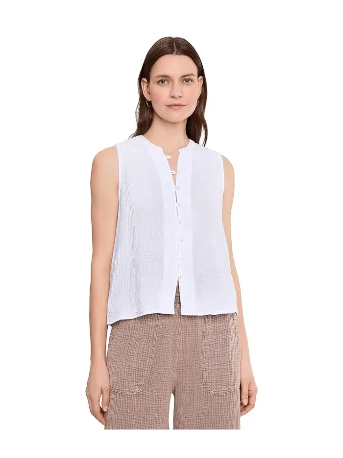 Топ Splendid Ava Gauze Button Tank — изображение 1 из 5, белый