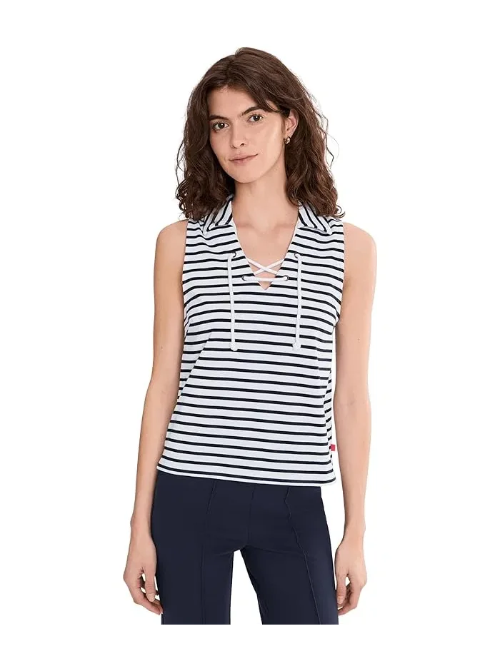 Топ без рукавов с воротником Navy Stripe — фиолетовый