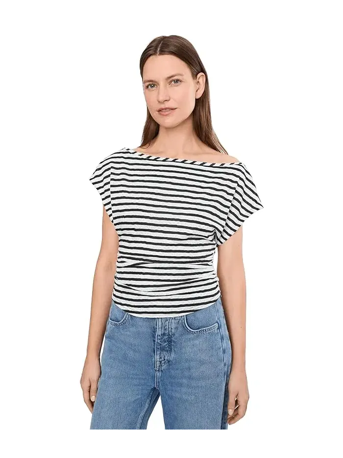 Топ с открытыми плечами полосатый Ellie Free People — изображение 1 из 5, синий