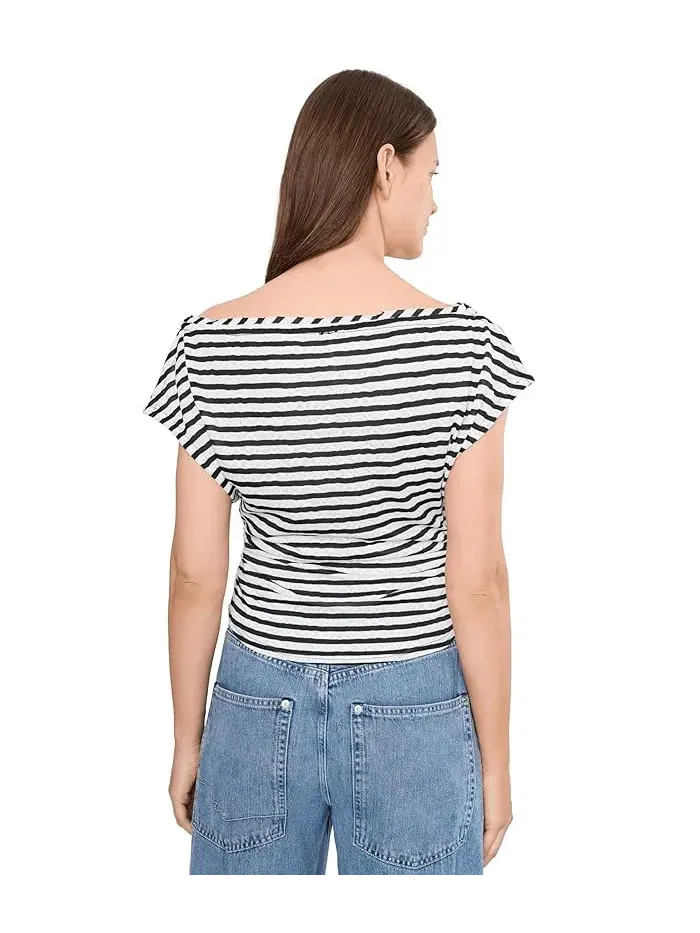 Топ с открытыми плечами полосатый Ellie Free People — изображение 4 из 5, синий