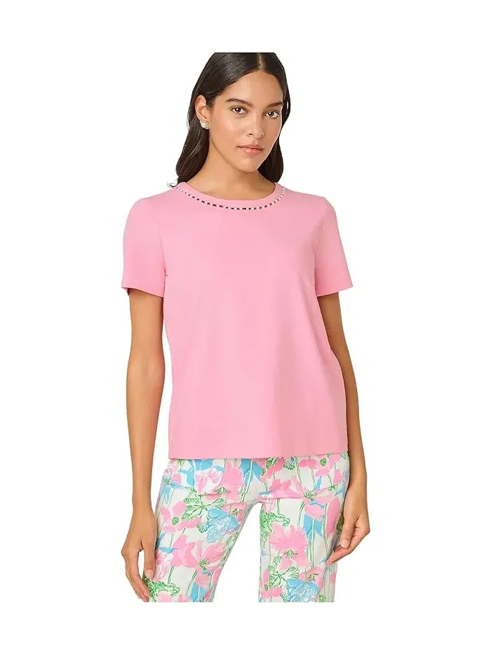 Топ с жемчужной отделкой Clairmont Lilly Pulitzer — изображение 1 из 4, розовый