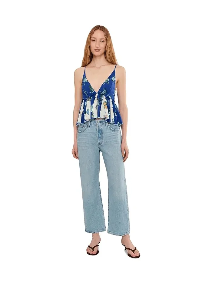 Топ с цветочным принтом Tillie Free People — изображение 2 из 5, синий