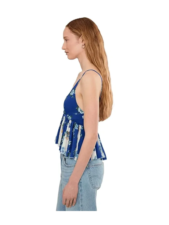 Топ с цветочным принтом Tillie Free People — изображение 3 из 5, синий
