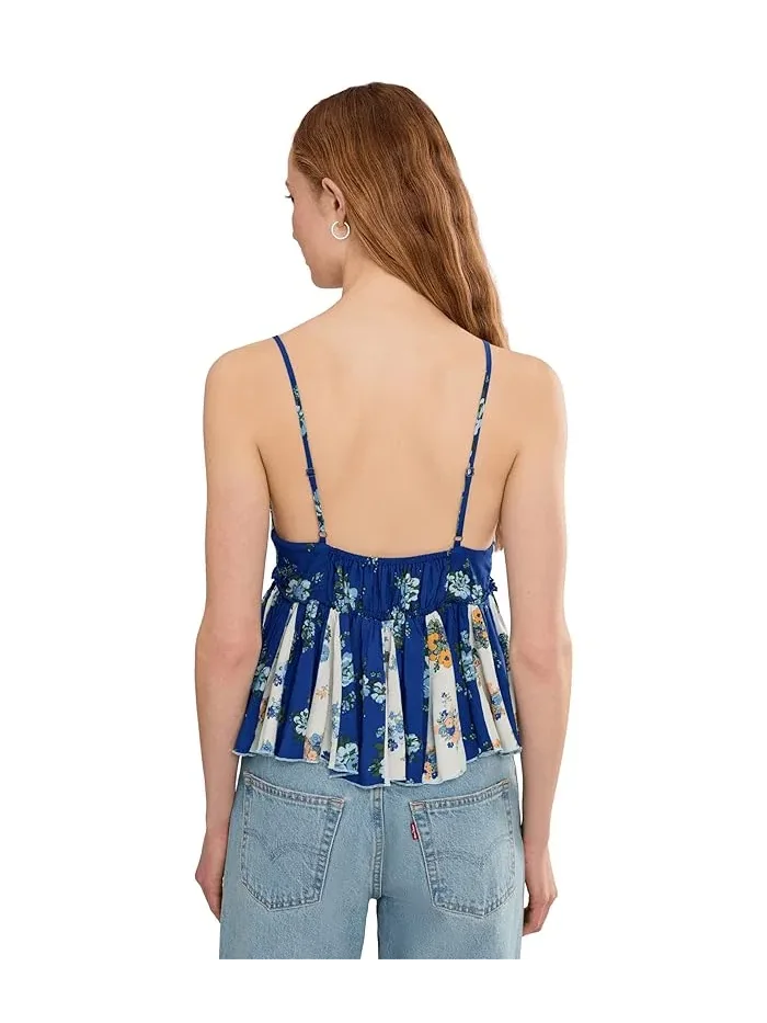Топ с цветочным принтом Tillie Free People — изображение 4 из 5, синий