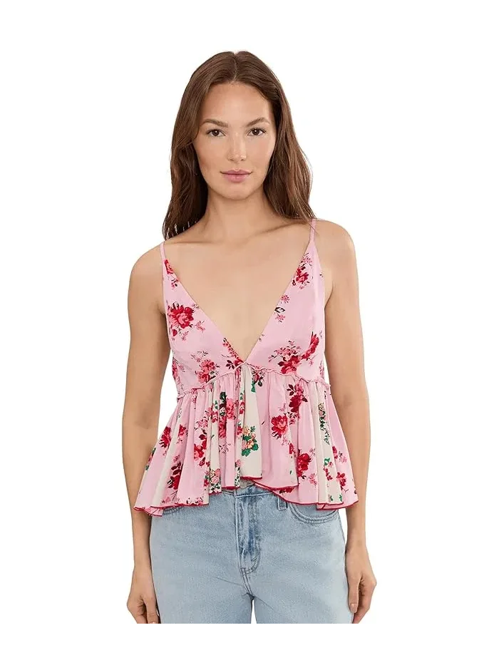 Топ с цветочным принтом Tillie Free People — изображение 1 из 5, розовый