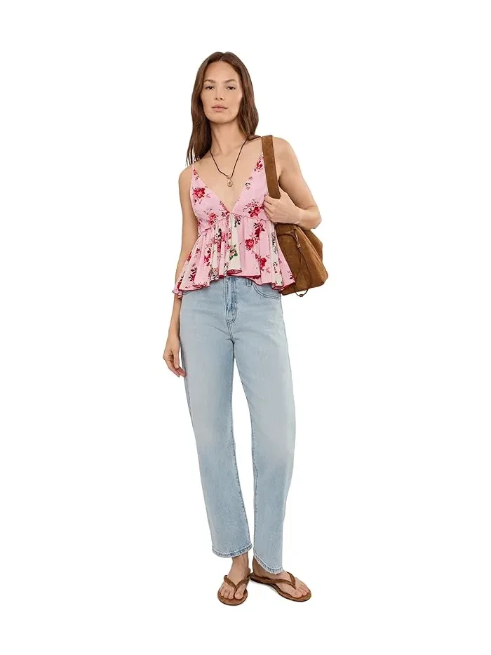 Топ с цветочным принтом Tillie Free People — изображение 2 из 5, розовый