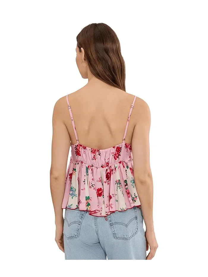 Топ с цветочным принтом Tillie Free People — изображение 4 из 5, розовый