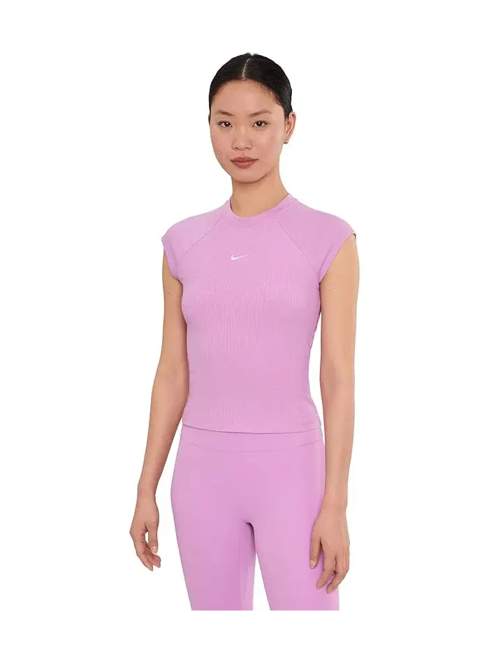 Футболка Nike Sportswear Chill Knit Rib с коротким рукавом — изображение 1 из 5, маджента/небесный
