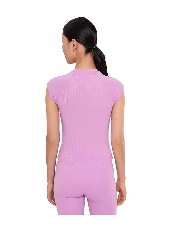 Футболка Nike Sportswear Chill Knit Rib с коротким рукавом — изображение 4 из 5, маджента/небесный