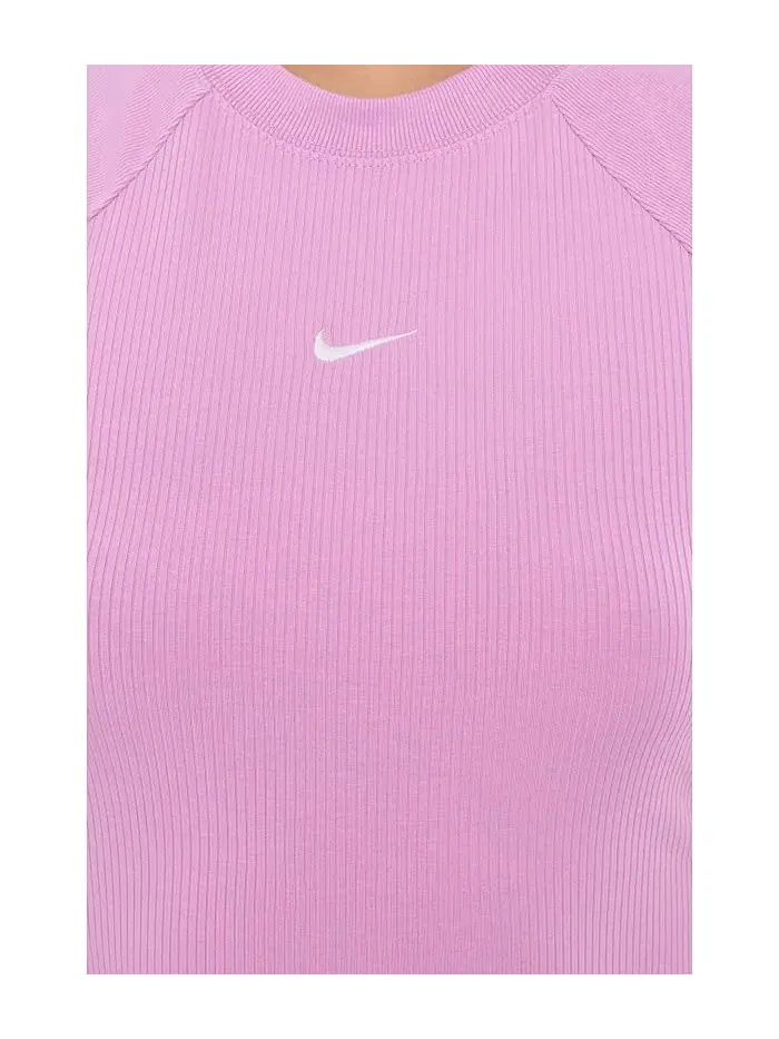 Футболка Nike Sportswear Chill Knit Rib с коротким рукавом — изображение 5 из 5, маджента/небесный