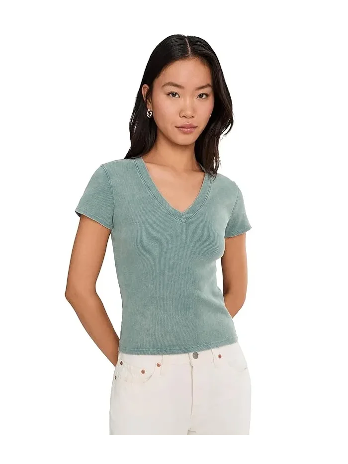 Топ с капюшоном Sunwashed Cap Sleeve V-Neck Lilla P — изображение 1 из 5, голубой