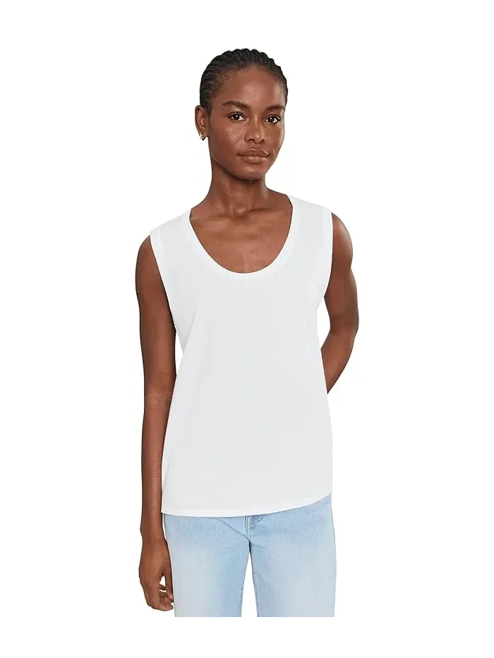 Топ Organic Pima Cotton Jersey Scoop Neck Tank Top Eileen Fisher — изображение 1 из 5, белый