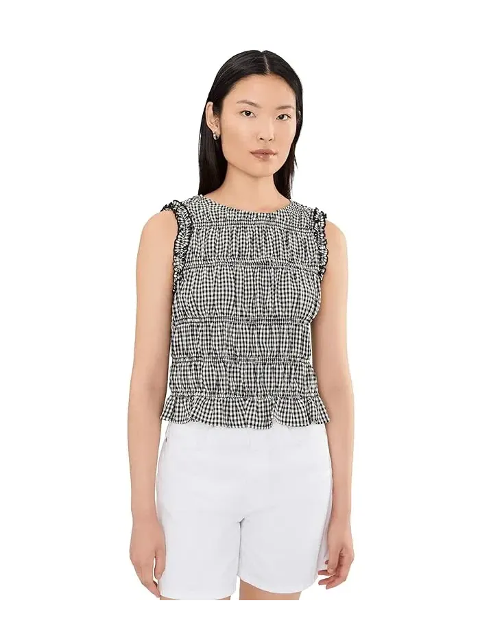 Топ с рюшами по пройме модель Shirred Vince Camuto — изображение 1 из 5, закат коралля