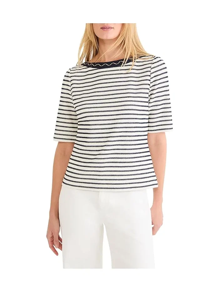 Топ с вышивкой лодочка Petite Embroidered Boatneck Top NIC+ZOE