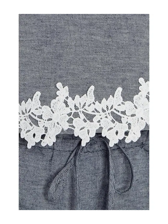 Топ Boxy Sleeveless Applique CeCe — изображение 5 из 5, синий