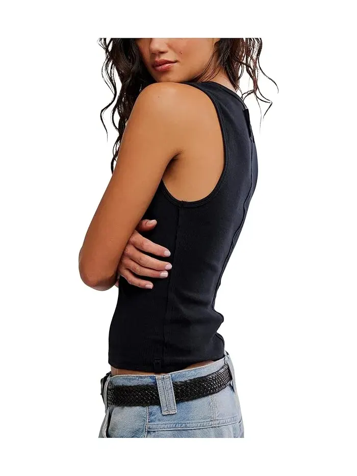 Топ Henley Jamie Pitch Black, Free People — изображение 3 из 5, черный