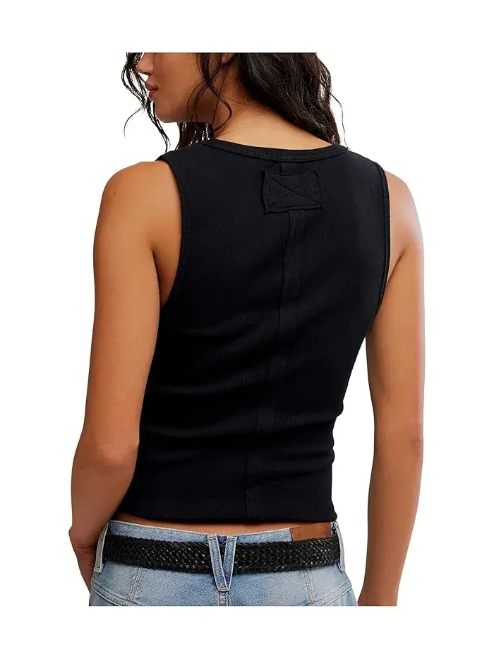 Топ Henley Jamie Pitch Black, Free People — изображение 4 из 5, черный
