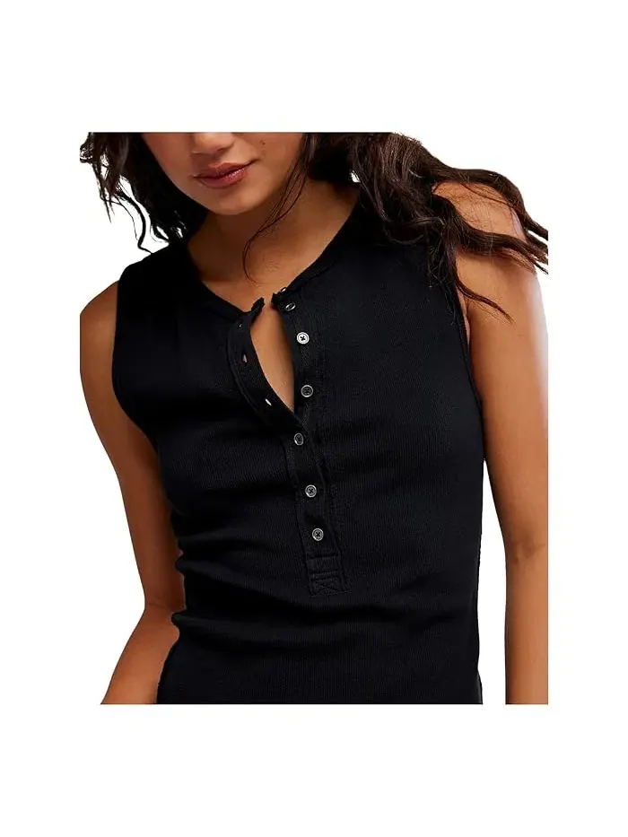 Топ Henley Jamie Pitch Black, Free People — изображение 5 из 5, черный