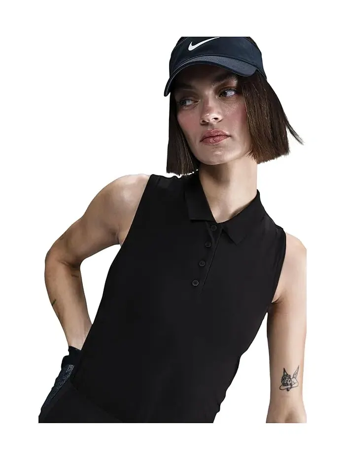 Футболка поло без рукавов Dri-FIT Victory Nike — изображение 4 из 4, белый/черный