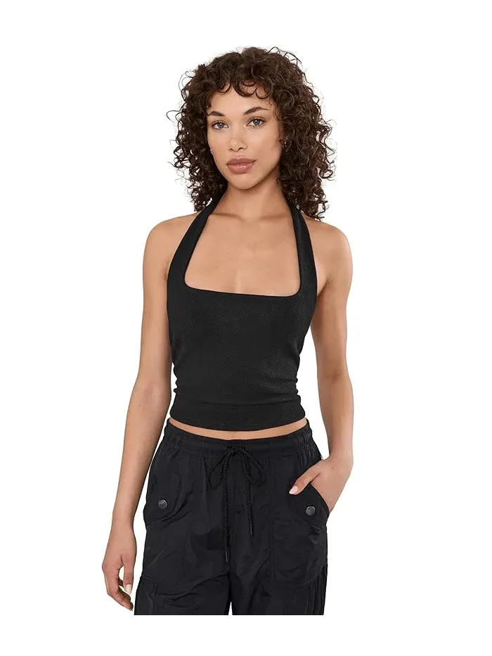 Топ Round Two Pique Low Back Free People — изображение 1 из 5, черный