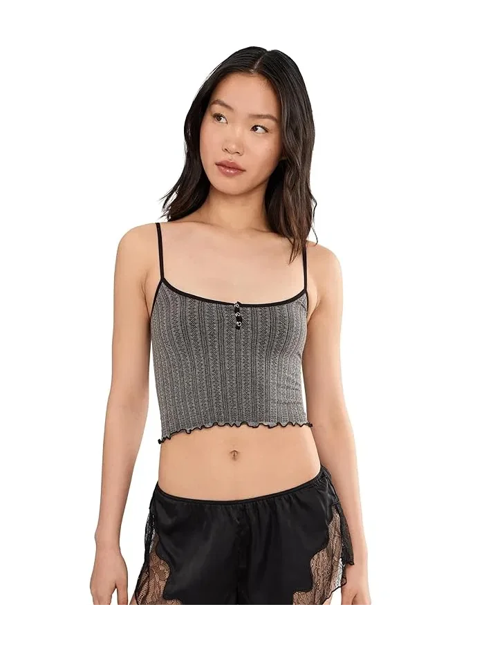 Топ Free People Snap Into It Henley Crop — изображение 1 из 5, черный