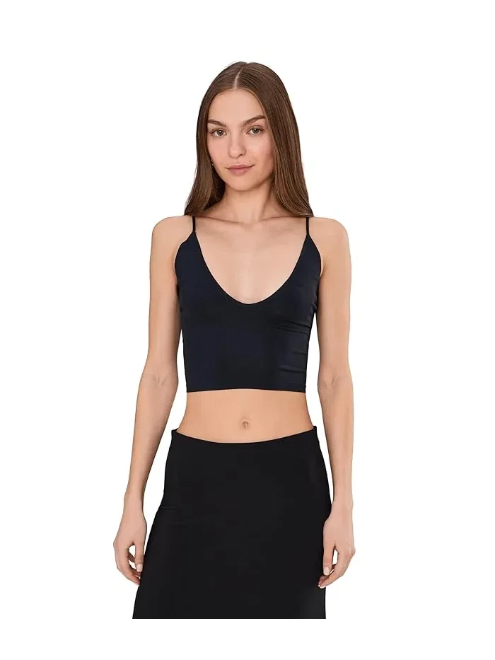 Топ с глубоким V-вырезом Round Two Skinny Strap Free People — изображение 1 из 5, черный