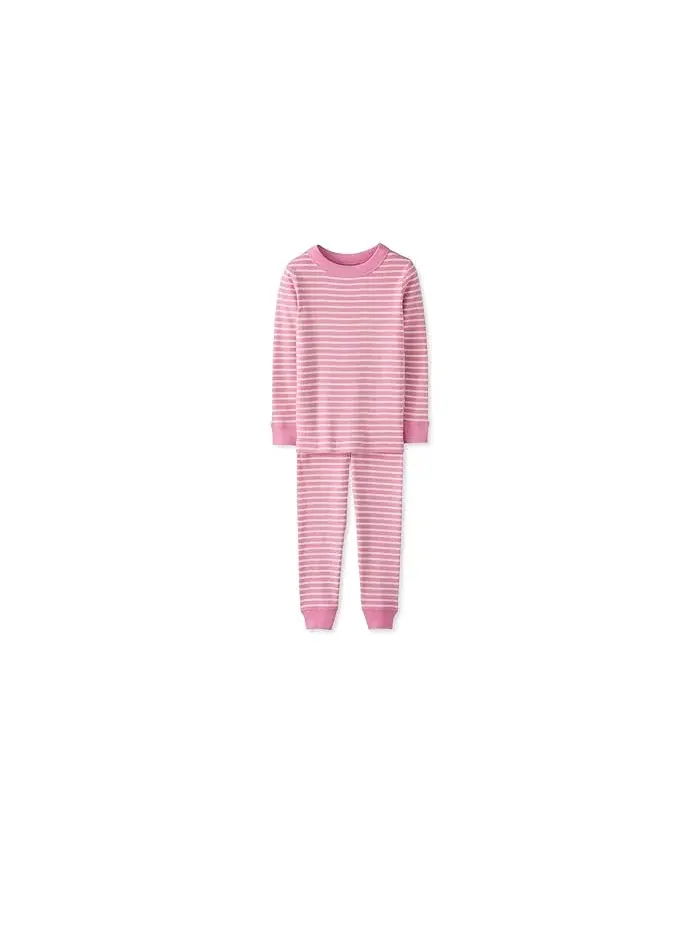 Пижама длинная в полоску модель Striped Long John Hanna Andersson — изображение 1 из 1, бежевый