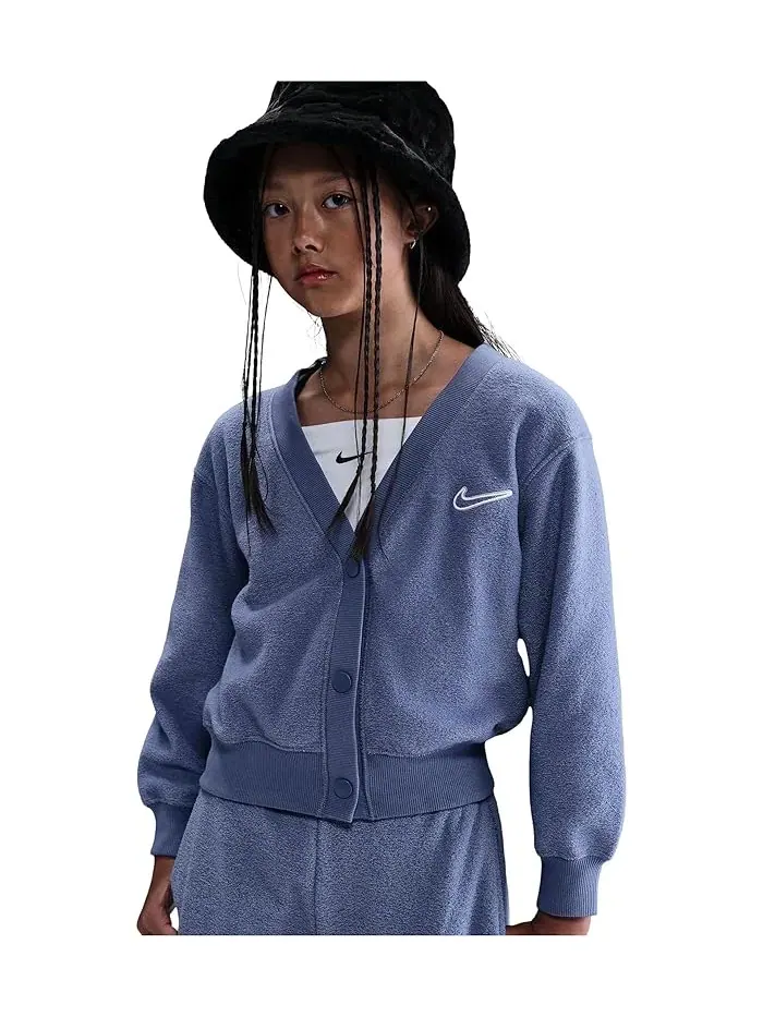 Флисовая кофта с длинным рукавом Sportswear Nike Kids — изображение 1 из 4, индиго/белый